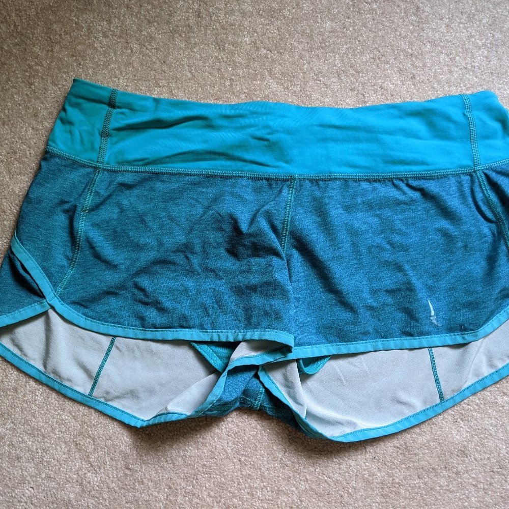 Lululemon Speed Shorts - Blue Tropics
